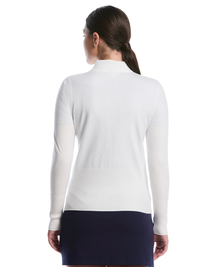 Women's Fine Knit Golf Sweater (Bright White) 