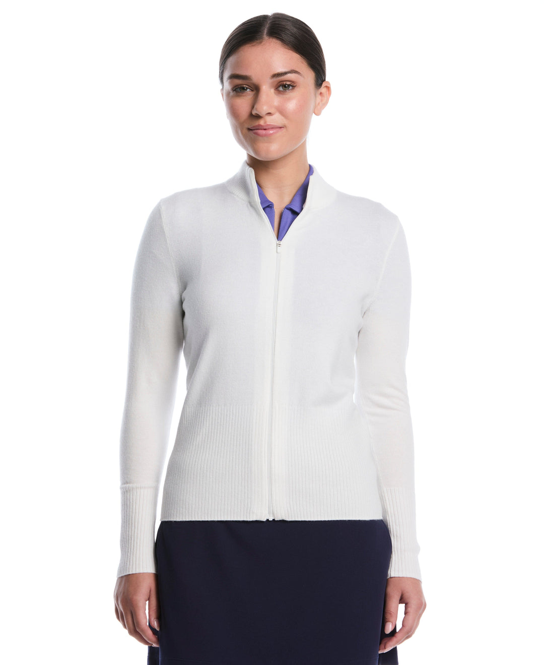 Women's Fine Knit Golf Sweater (Bright White) 