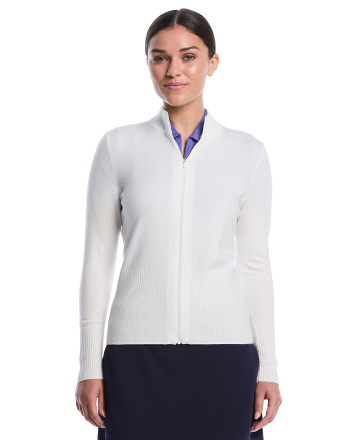 Women's Fine Knit Golf Sweater (Bright White) 