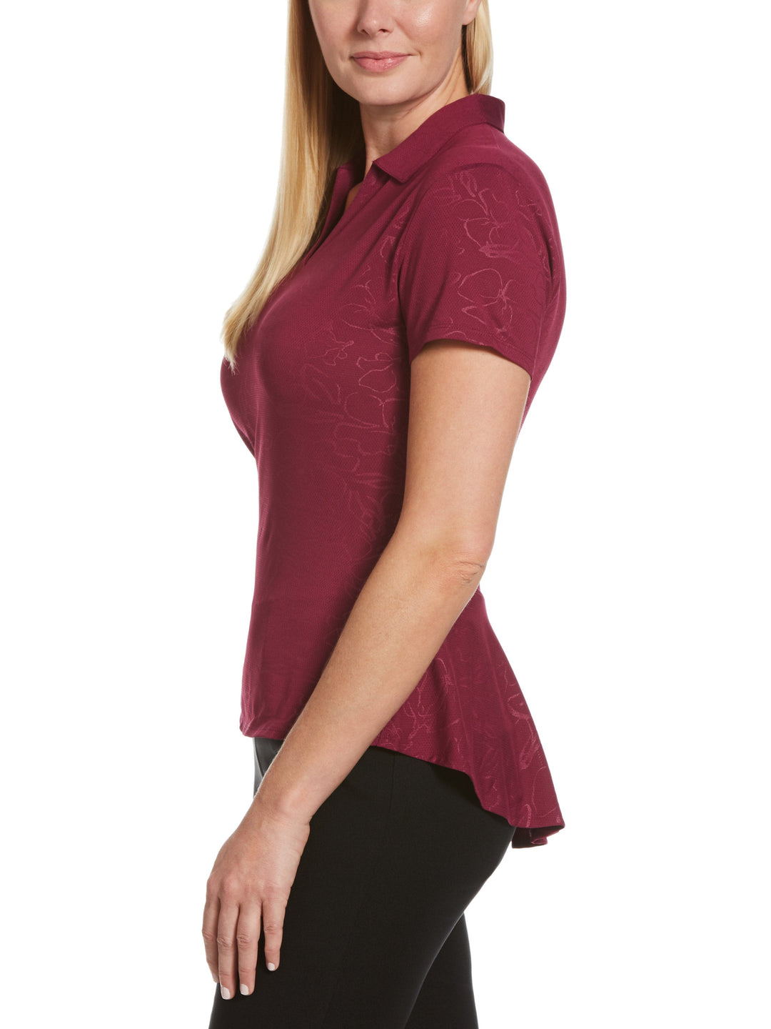 Women's Floral Embossed Polo