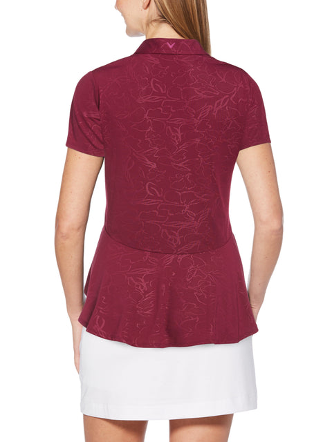 Women's Floral Embossed Polo