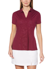 Women's Floral Embossed Polo