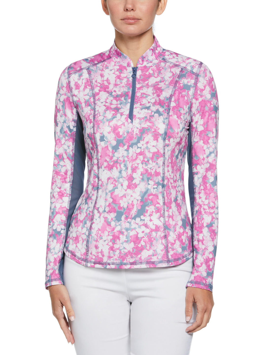Women's Floral Print Sun Protection Golf Shirt
