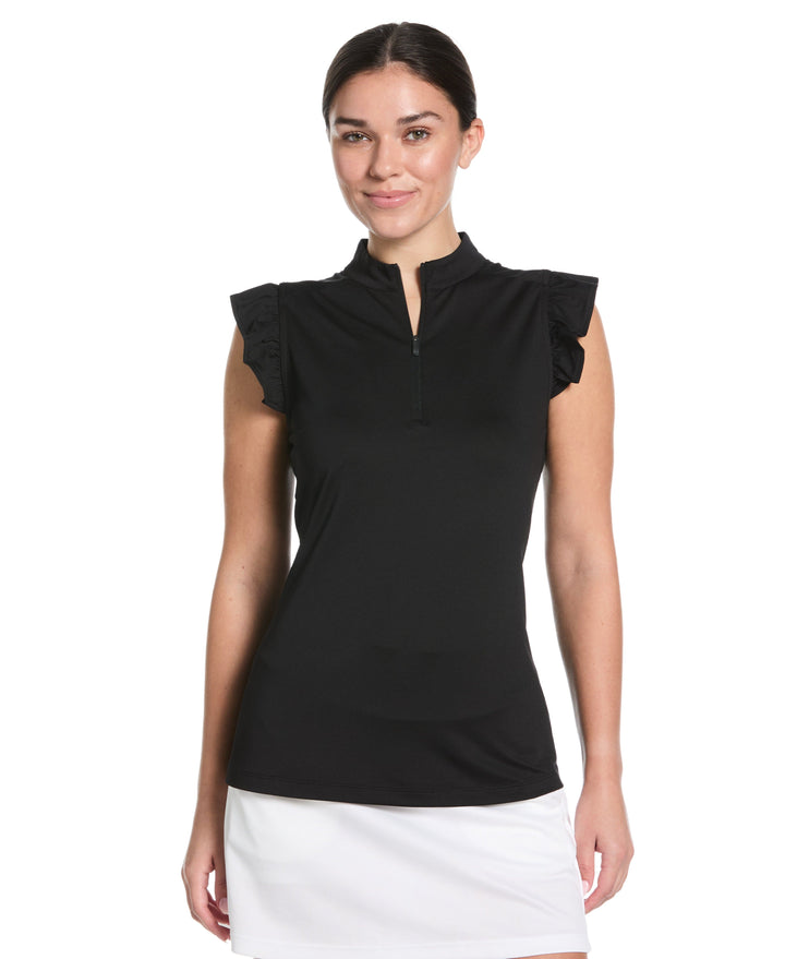 Short Sleeve Flutter Golf Polo (Caviar) 
