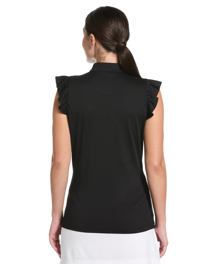 Short Sleeve Flutter Golf Polo (Caviar) 