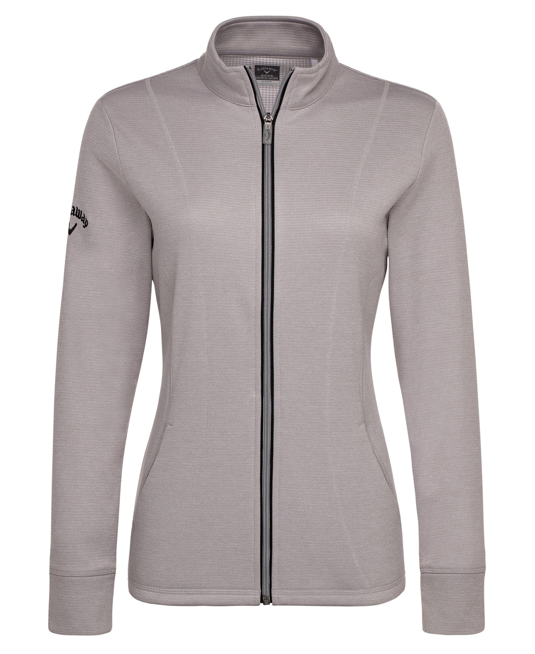 Womens Full Zip Thermal Mock Pullover (High Rise Heather) 