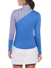 Women's Geo Block Sun Protection Long Sleeve Tennis Shirt