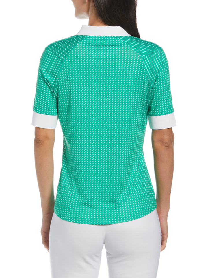 Geo Print Golf Polo (Bright Green) 