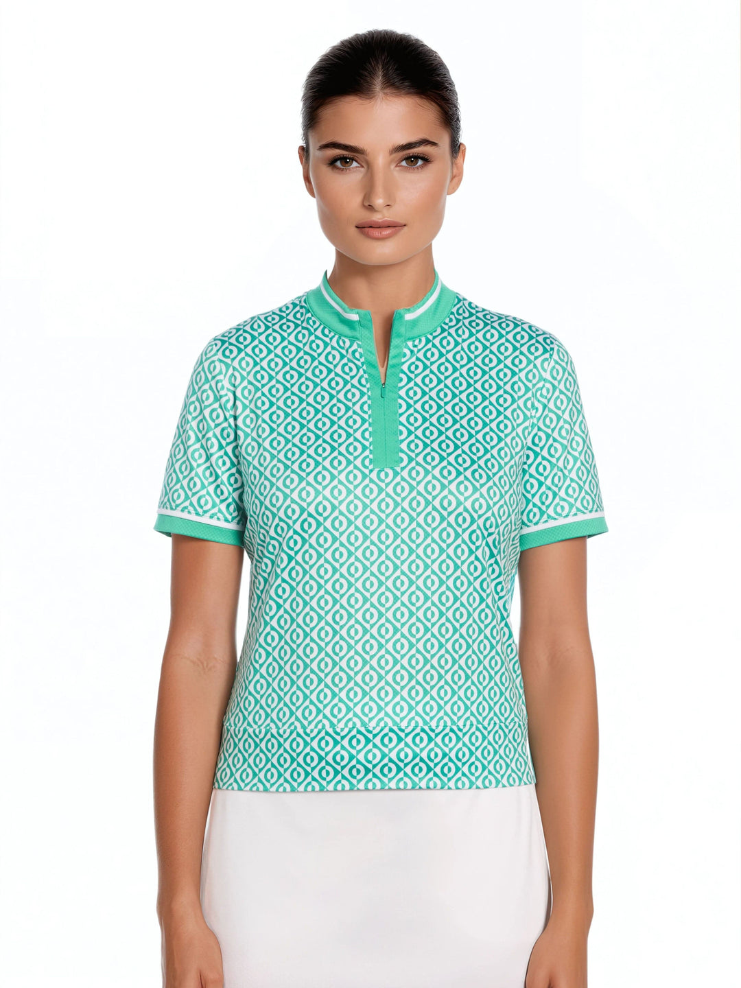 Women's Geo Print Golf Polo