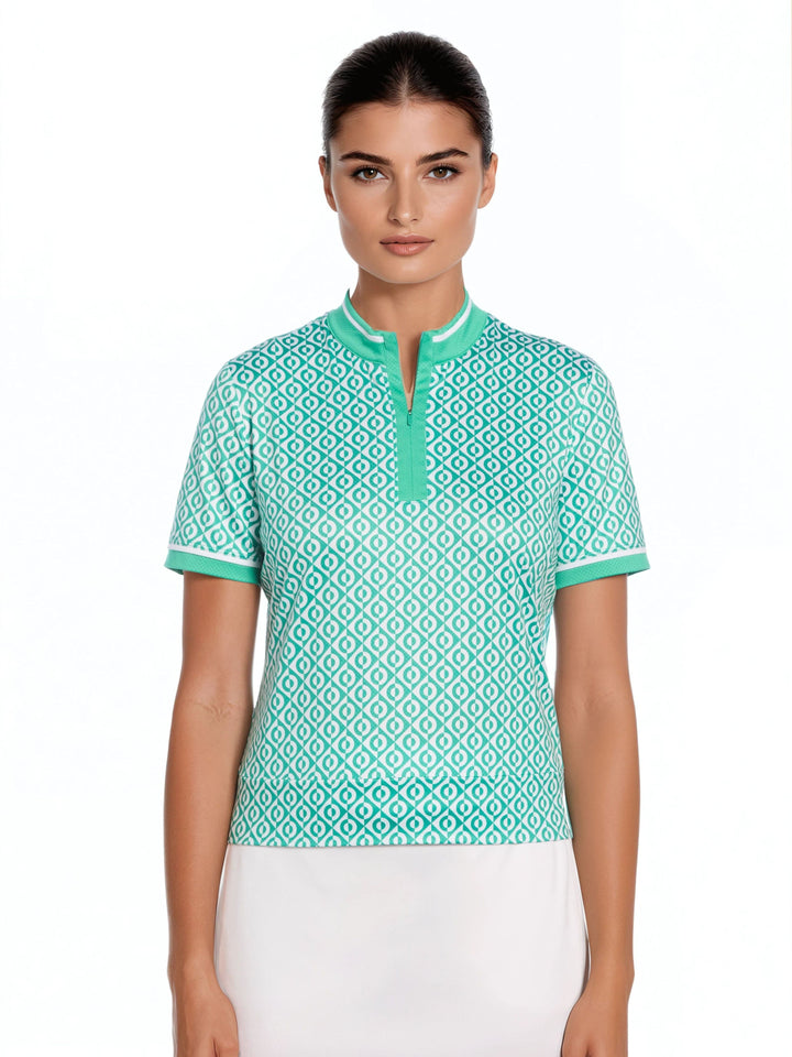 Women's Geo Print Golf Polo