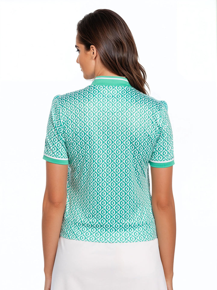 Women's Geo Print Golf Polo