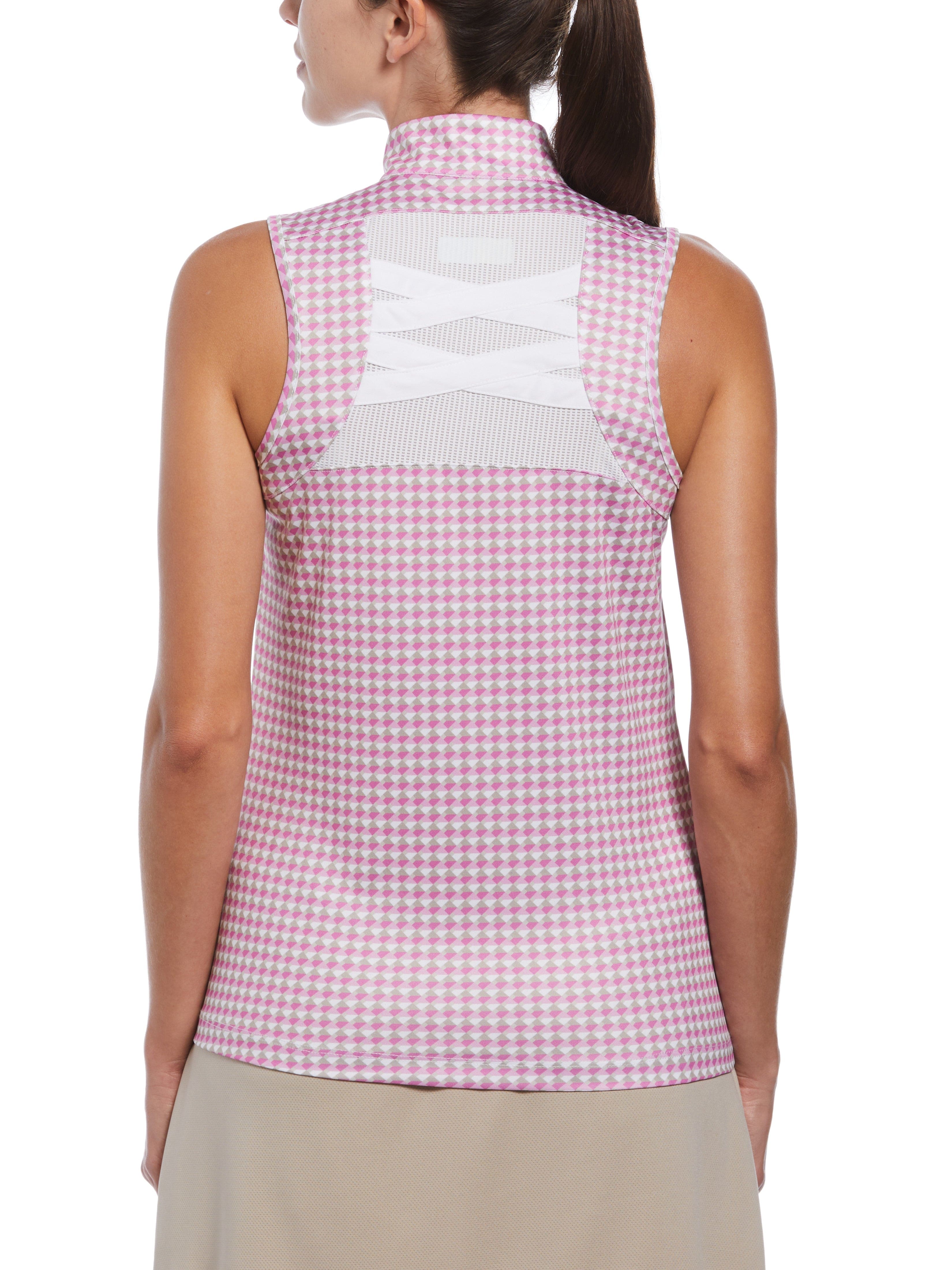 Women's Geo Print Mock Neck Golf Top – Golf Apparel Shop