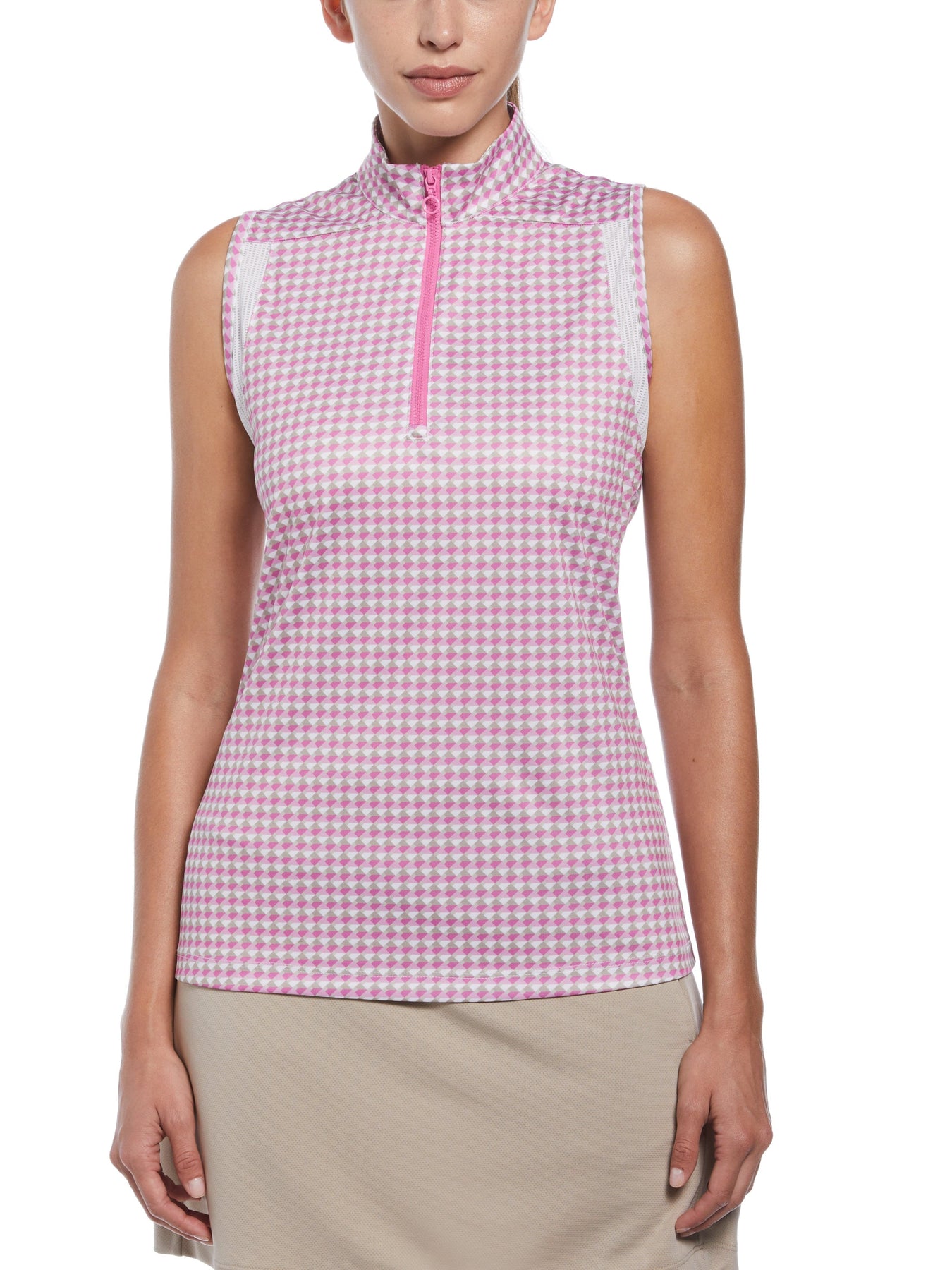 Women's Geo Print Mock Neck Golf Top – Golf Apparel Shop