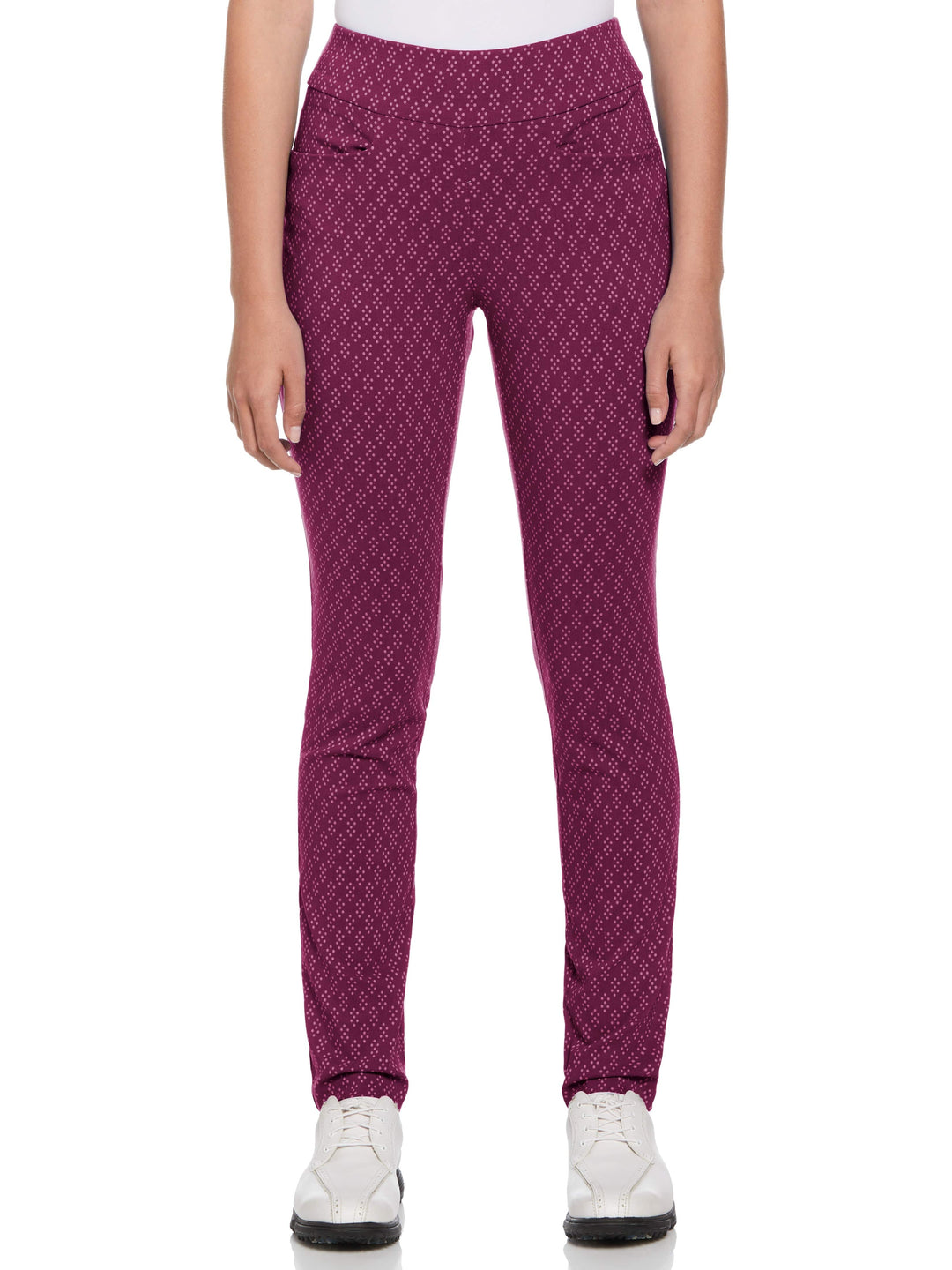 Geo Print Pull-On Golf Pant (Berry Wine) 