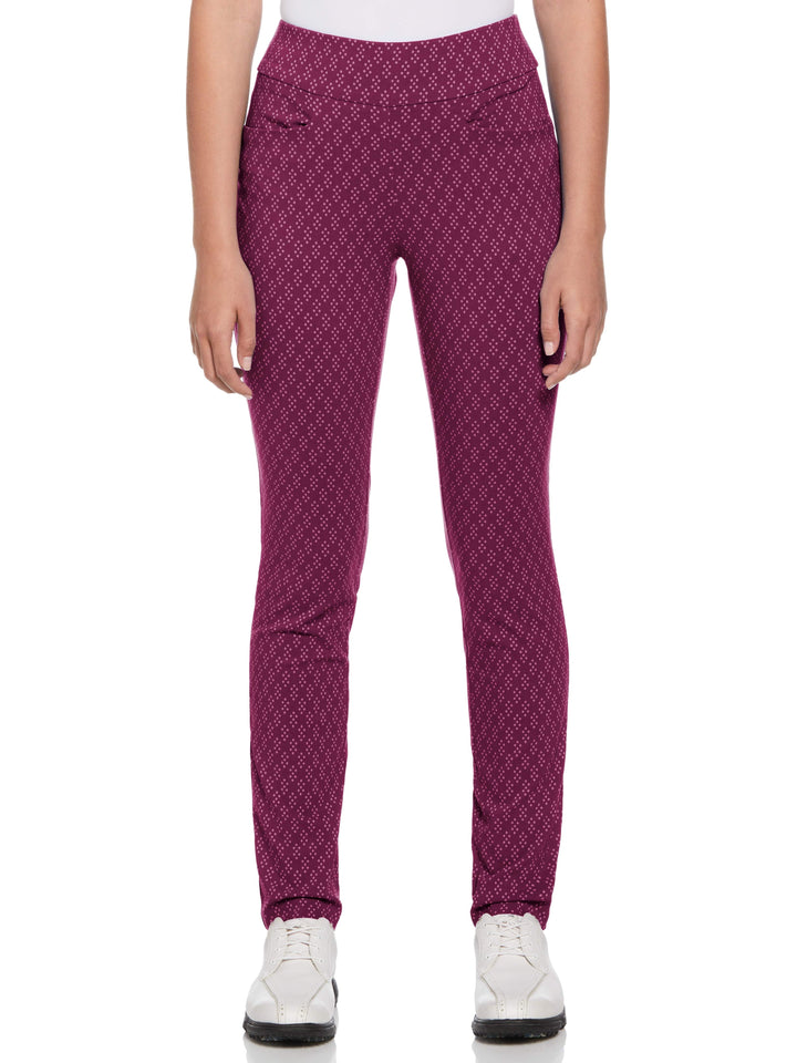 Geo Print Pull-On Golf Pant (Berry Wine) 