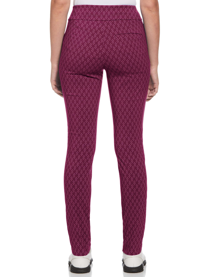 Geo Print Pull-On Golf Pant (Berry Wine) 