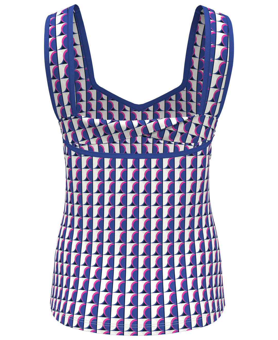 Geo Print Sweetheart Neckline Tennis Tank Top (Nebulas Blue) 