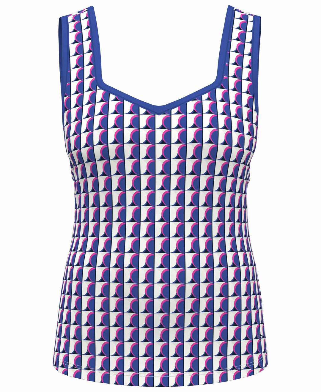 Geo Print Sweetheart Neckline Tennis Tank Top (Nebulas Blue) 
