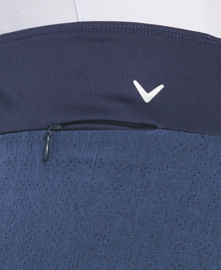 16" Heather Perforated Golf Skort (True Navy Htr) 