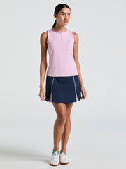 Women's High Waisted Color Block Golf Skort With Pleats