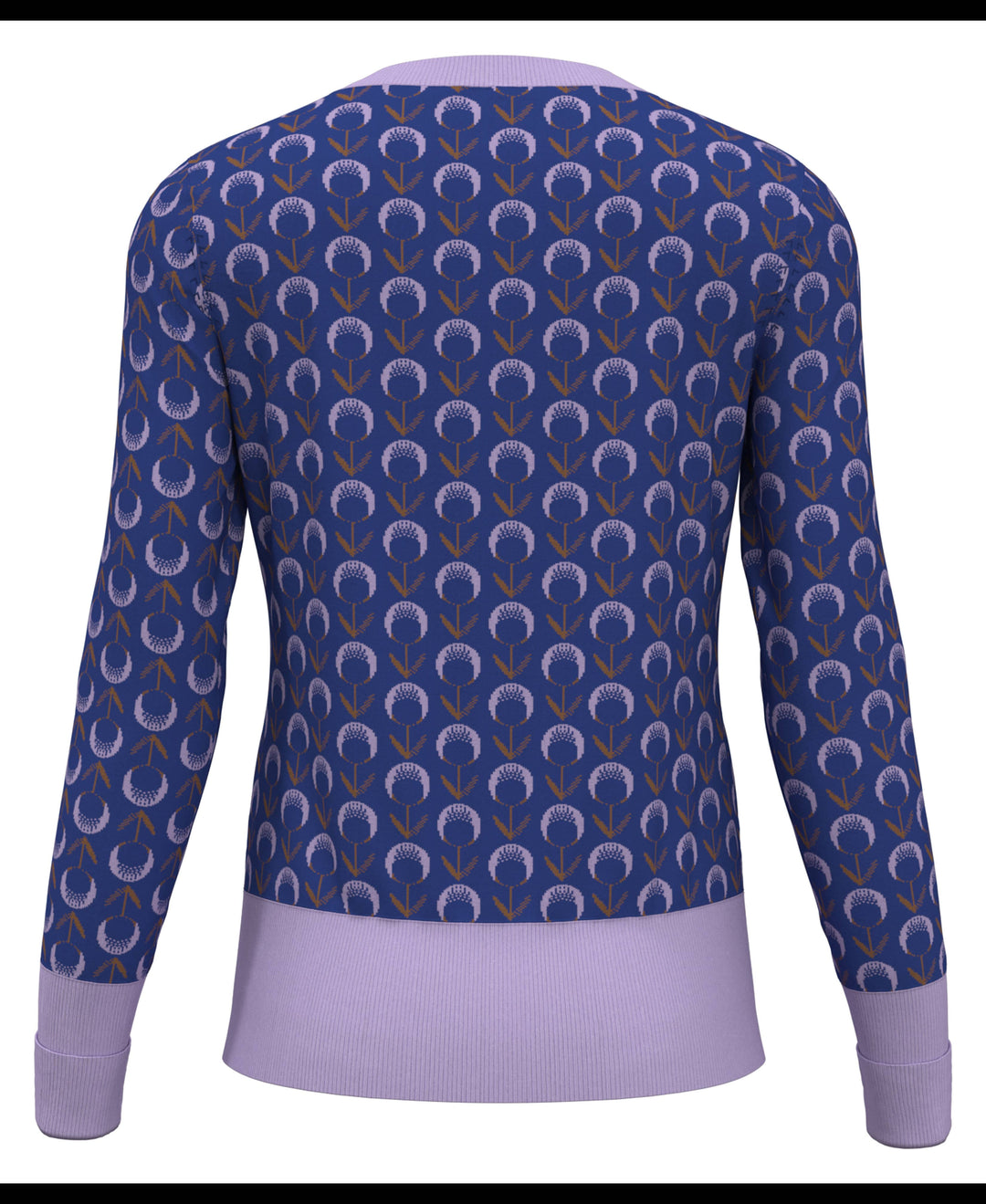Womens Jacquard Floral Golf Jumper (Nautical Blue) 