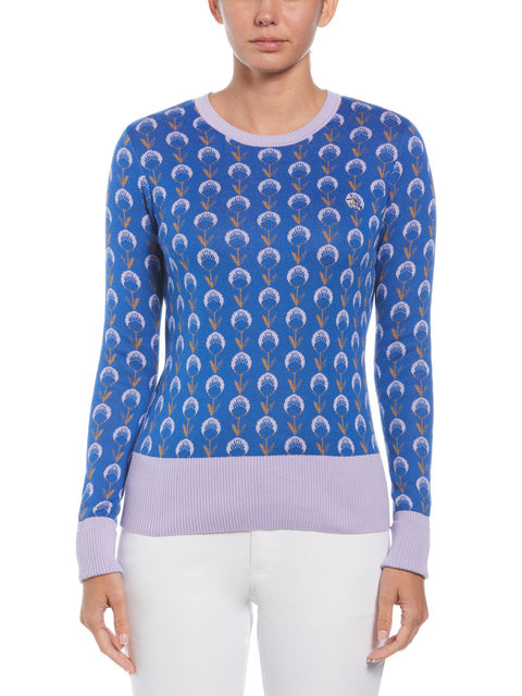 Jacquard Floral Sweater (Nautical Blue) 