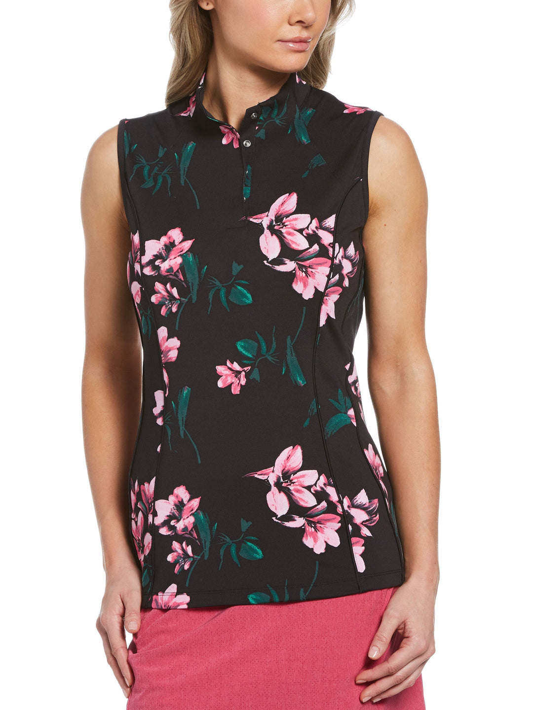 Women's Large Scale Floral Print Golf Polo