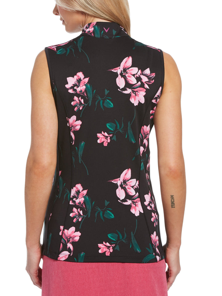 Women's Large Scale Floral Print Golf Polo