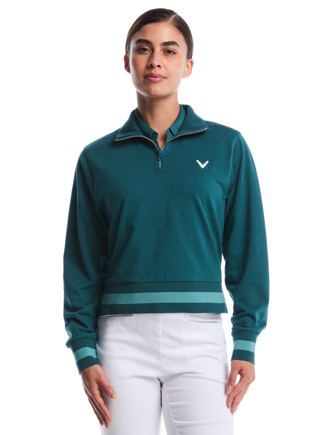 Women's Lightweight Cropped Quarter Zip Golf Jacket