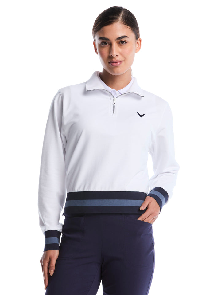 Women's Lightweight Cropped Quarter Zip Golf Jacket