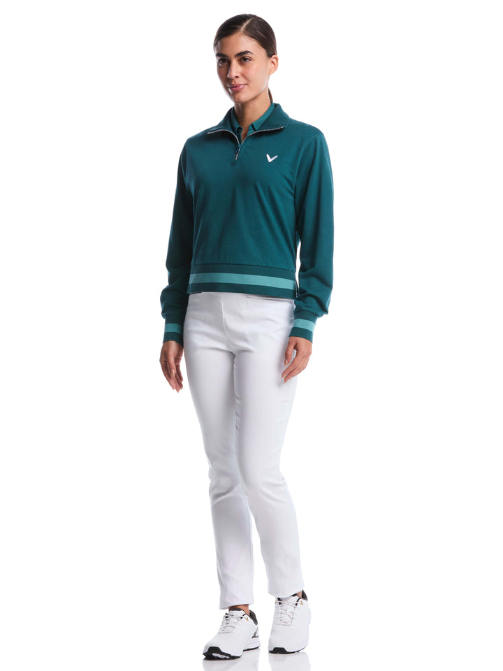 Women's Lightweight Cropped Quarter Zip Golf Jacket