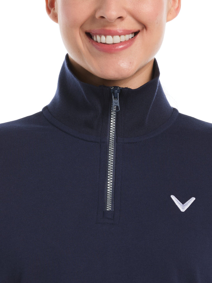 Women's Lightweight Cropped Quarter Zip Golf Jacket