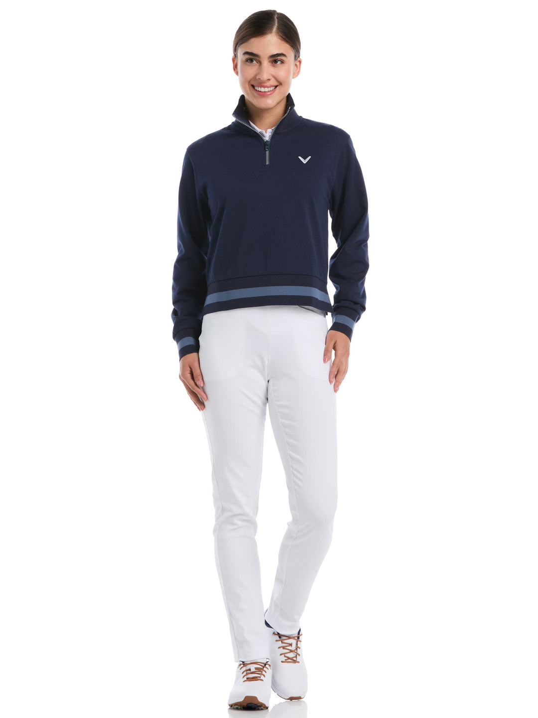 Women's Lightweight Cropped Quarter Zip Golf Jacket