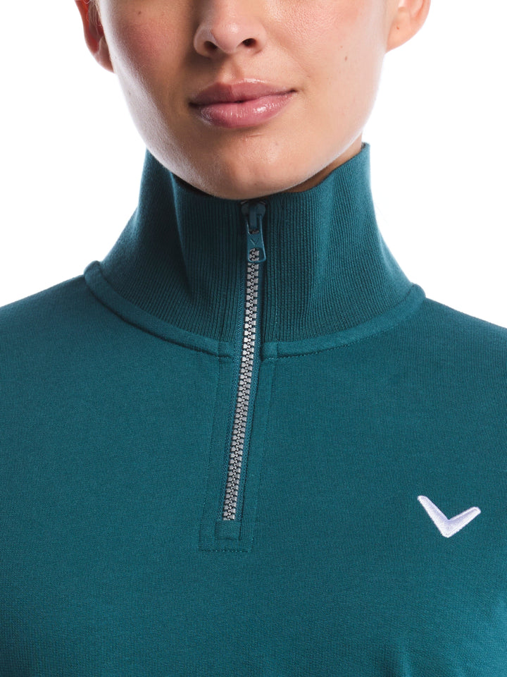 Women's Lightweight Cropped Quarter Zip Golf Jacket