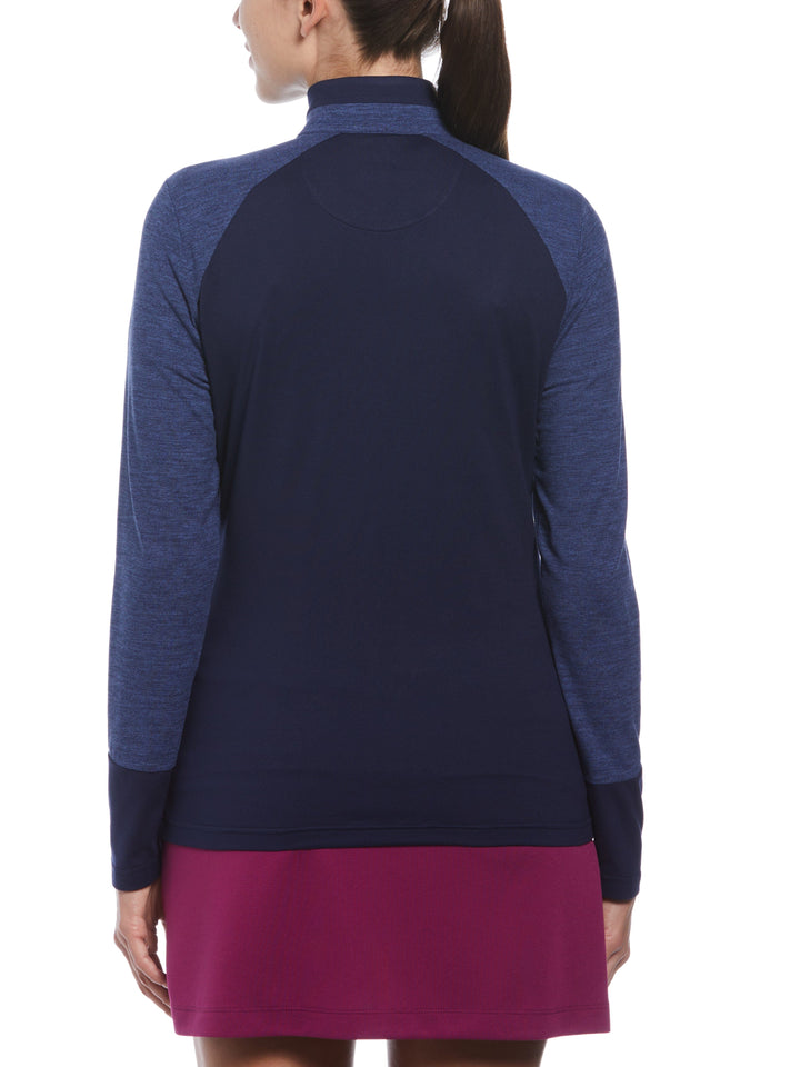 Women's Lightweight Lux Touch Full Zip with Heather Piecings