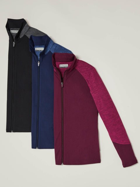 Women's Lightweight Lux Touch Full Zip with Heather Piecings