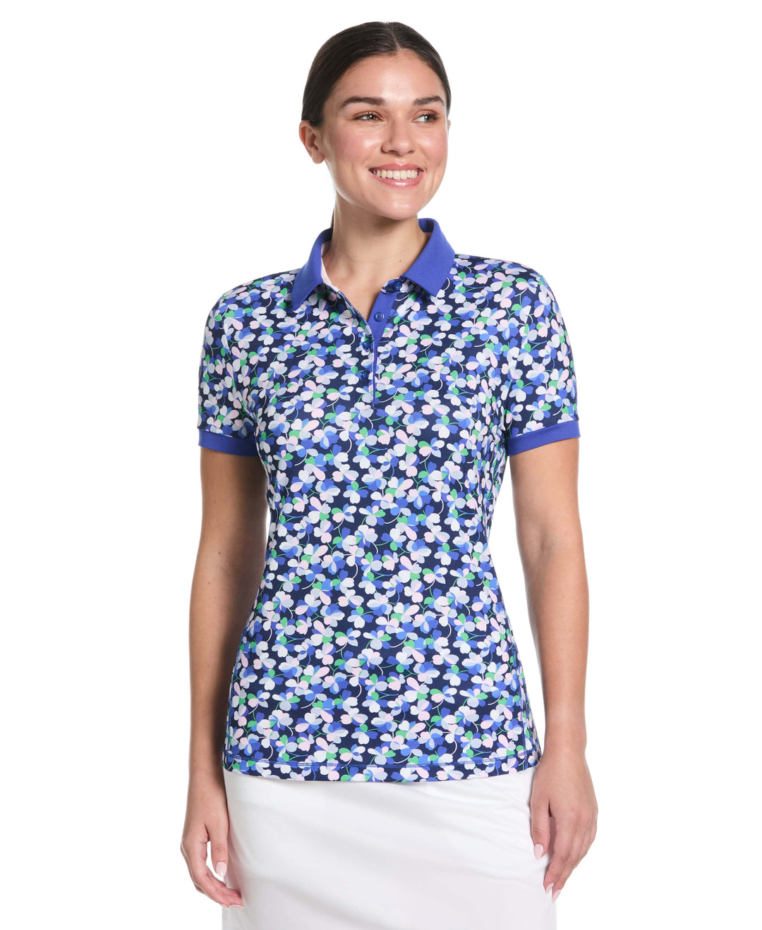 Mesh Detail Short Sleeve Golf Polo (Dazzling Blue) 