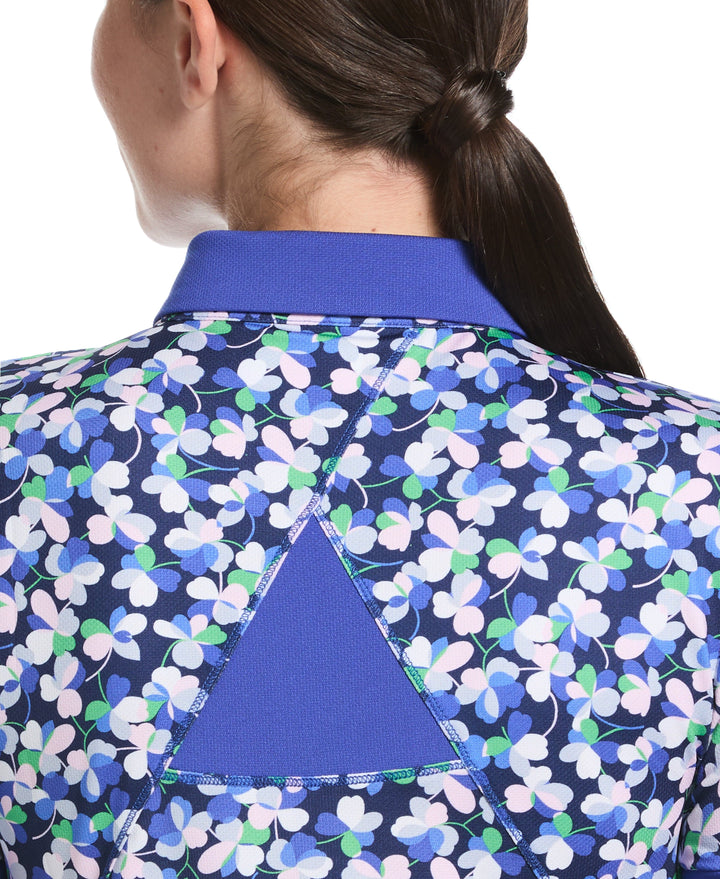 Mesh Detail Short Sleeve Golf Polo (Dazzling Blue) 