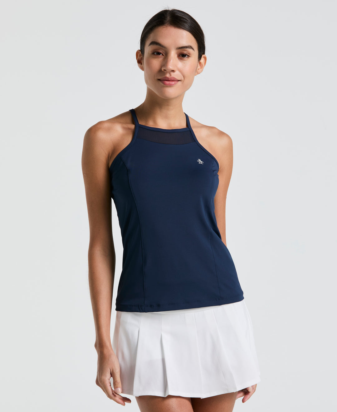 Womens Womens Tennis Mesh Tank  (Black Iris) 
