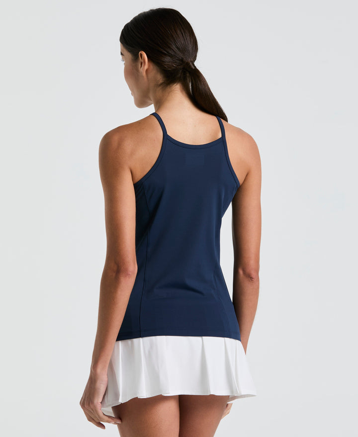 Womens Womens Tennis Mesh Tank  (Black Iris) 