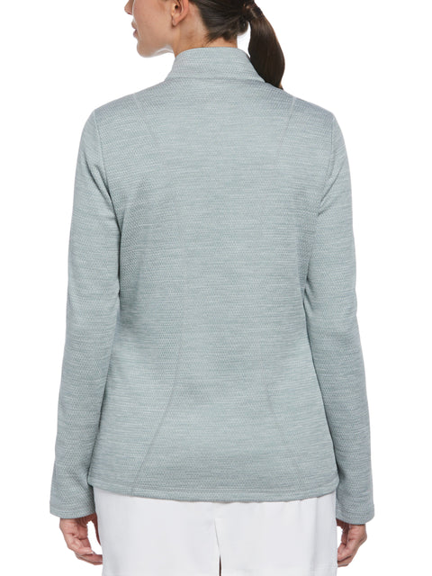 MIDWEIGHT 1/4 ZIP LAYERING WITH DECORATIVE STITCHING AND SIDE POCKETS (Quarry Htr) 