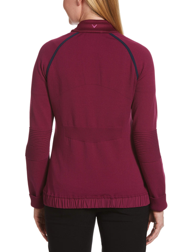 Women's Midweight Mixed Media Full Zip Sweater