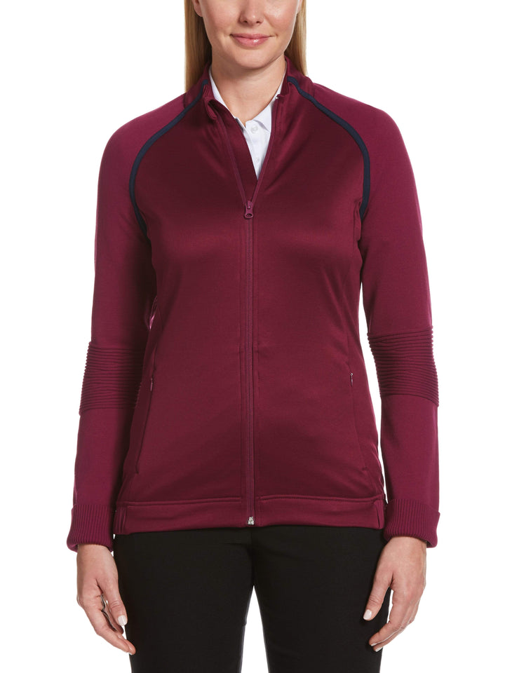 Women's Midweight Mixed Media Full Zip Sweater