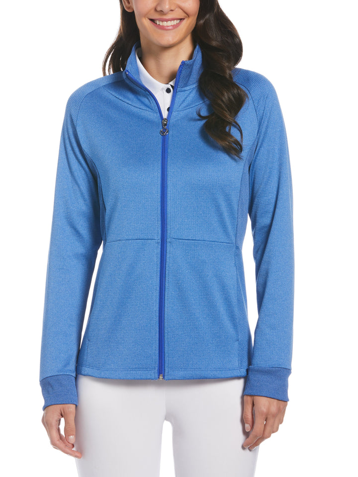 Womens Midweight Waffle Fleece Jumper (Blue Tattoo Htr) 
