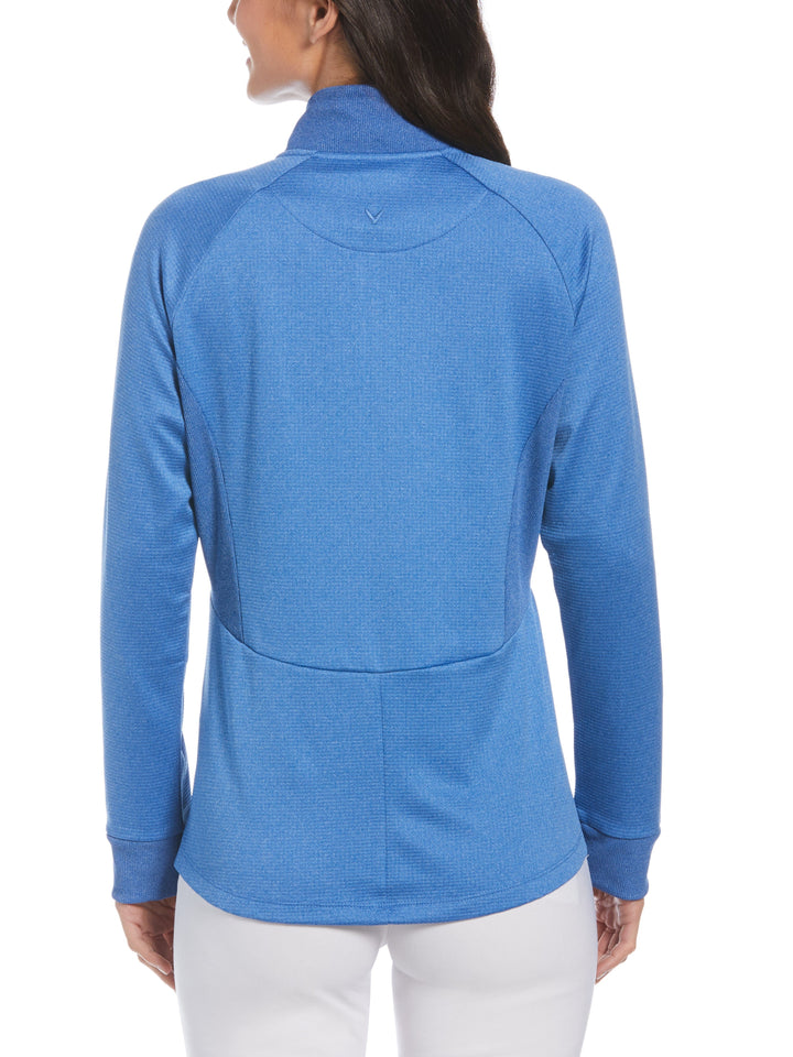 Womens Midweight Waffle Fleece Jumper (Blue Tattoo Htr) 