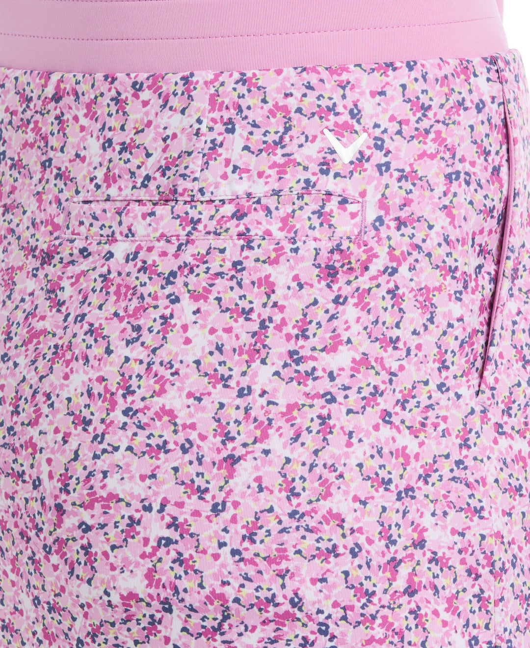 16" Mini Floral Print Color Block Golf Skort (Orchid) 