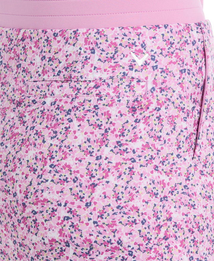 16" Mini Floral Print Color Block Golf Skort (Orchid) 