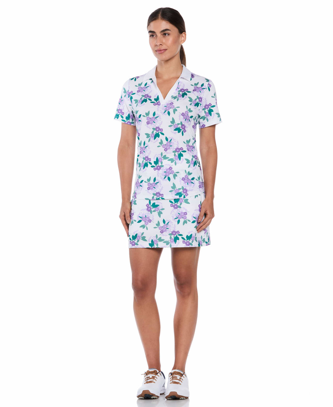 Women's 16" Open Floral Golf Skort (Pastel Lilac) 