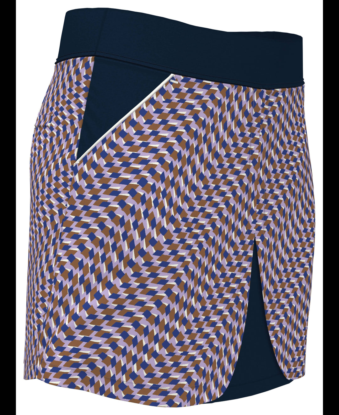 Womens Optical Print Color Block Skort (Black Iris) 