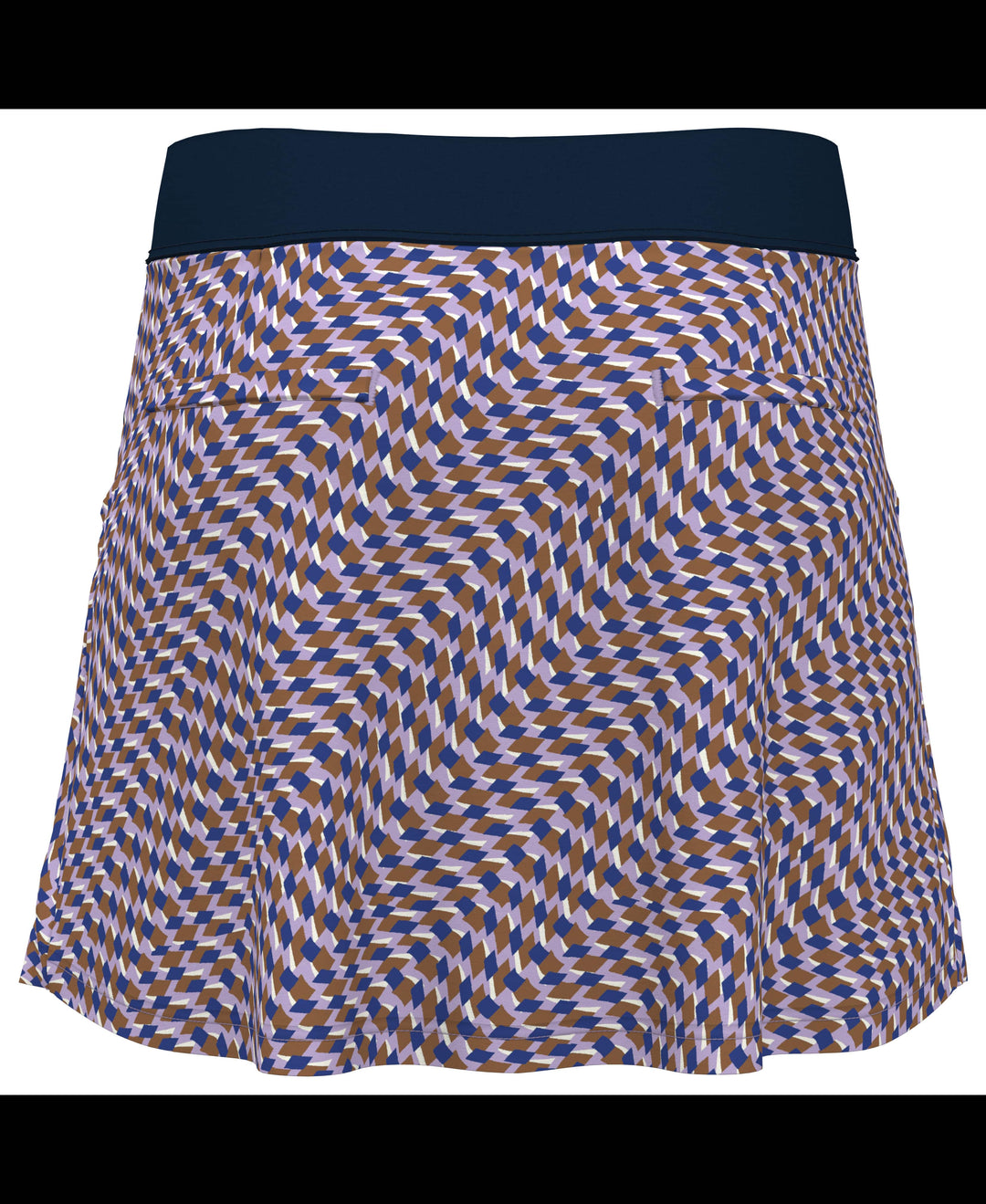 Womens Optical Print Color Block Skort (Black Iris) 